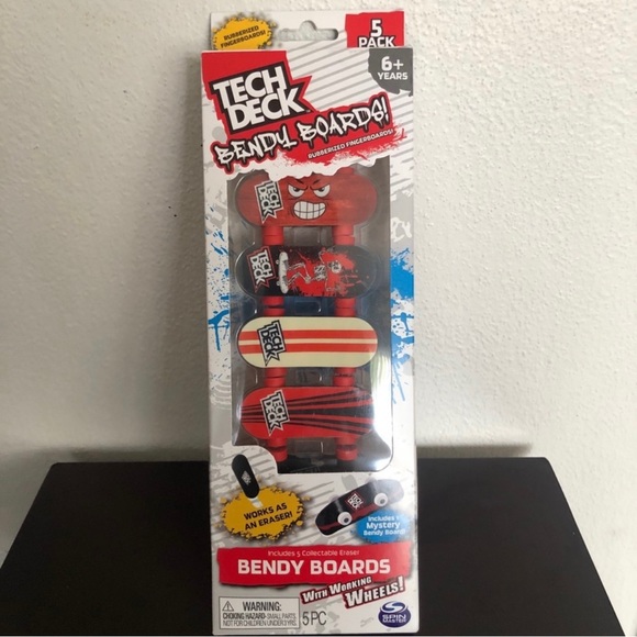 Tech Deck set of 5 red black bendy board skateboard fingerboard NIB - Picture 1 of 6